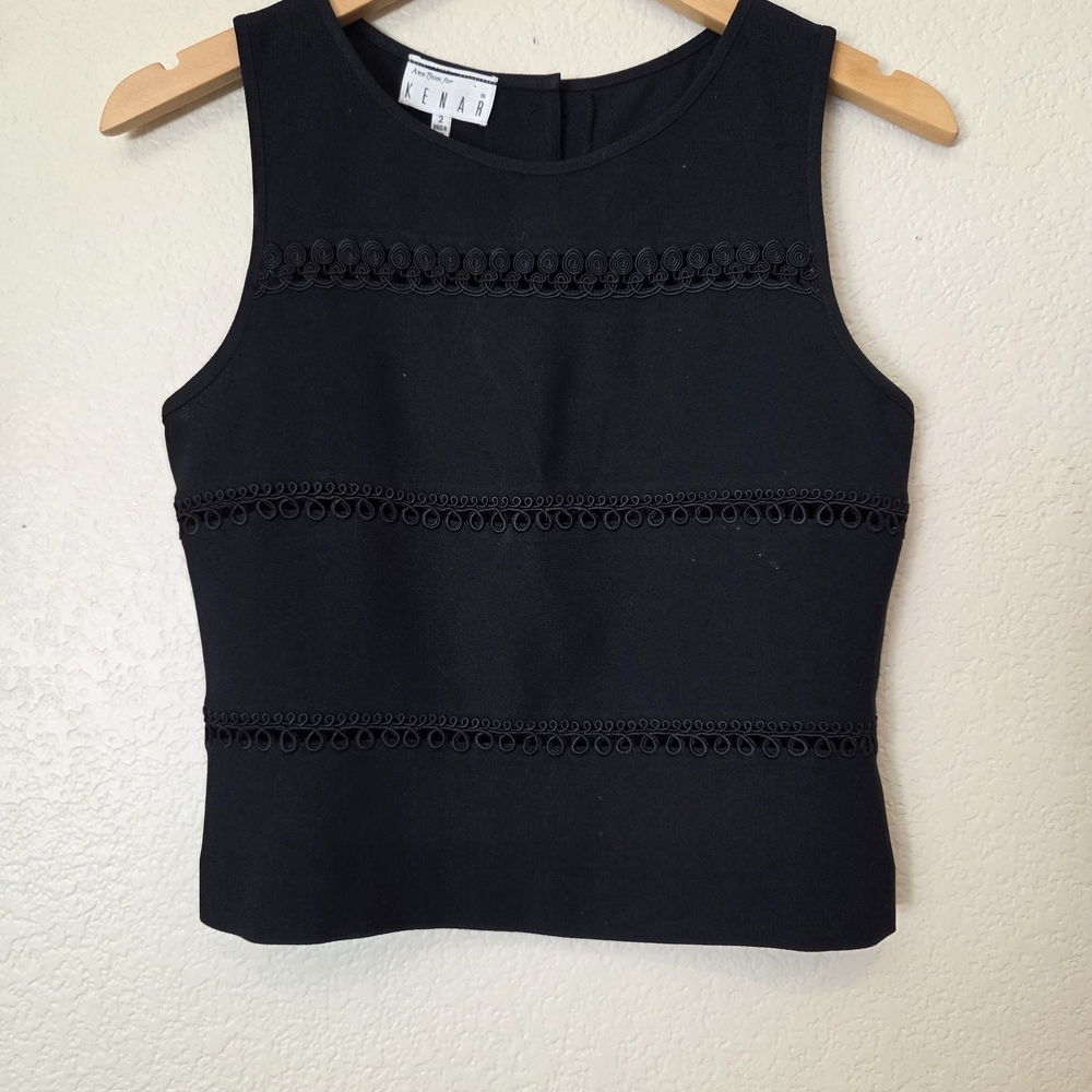 Vinatge Black Sleeveless Women's Top